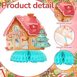 12 Pcs Christmas Gingerbread Honeycomb Centerpieces Table Decor