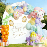 167Pcs Easter Balloon Garland Arch Kit, Pastel Purple Pink Blue Yellow Green Carrot Balloons With Bunny Chick Foil Balloons For Easter Spring Baby Shower Birthday Party Decorations