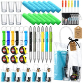 6 Set Baby Shower Prizes For Men With Cleaning Cloth Bottle Opener Screwdriver Tape Measuring Keychain Multi Tool Pen Gift Bag Baby Shower Game Prizes For Winner Bachelor Party (Blue, Green)