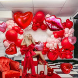 Pink And Red Balloon Garland Kit 125Pcs Valentines Day Balloon Arch Wi