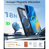 For Samsung Galaxy S25-Ultra Case: Magnetic Translucent Matte Phone Cover With Kickstand Military Grade Shockproof Protective Drop Protection Stand Phonecase Slim Rugged - 6.9 Inch (Black)