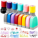 14 Pcs Teacher Stamps Set For Classroom Grading Self Inking Colorful Stamps For Teachers Motivational Messages Parent Signature Stamp School Supplies Christmas Gifts (Inspiration Style)