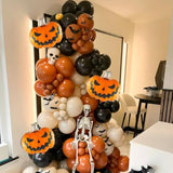 146Pcs Halloween Balloon Garland Arch Kit - Pumpkin, Black, White & Orange Party Decor
