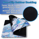 Full Desk Mouse Pad, 31.5 X 15.75 Inches, 3 Mm Thick, Non-Slip Rubber Base, Office And Gamingmat With Stitched Edges (Black And Blue Waves)