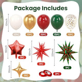 68Pcs Christmas Balloons 12 Inch Red Green Gold Balloon For Christmas Party Decorations Holiday Decor Xmas Photo Booth Backdrop Supplies
