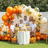 150 Pcs Orange Ivory Gold Balloon Arch Kit Confetti Garland Fall Party Decor