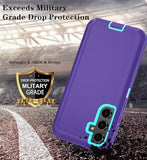 Phone Case For Samsung Galaxy S25 Case With Hd Screen Protector, Heavy Duty Shockproof & Dropproof 3-Layer Cover Phone Case For Galaxy S25 6.2'',Purpleskyblue