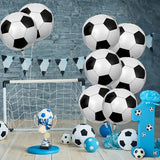 8 Pcs Soccer Foil Balloons 22 Inch 4D Soccer Ball Balloons Large Realistic Football Mylar Balloon for Global Football Tournament Baby Shower Birthday Graduate Sports Themed Party Decorations