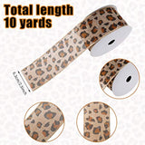 10 Yards X 2.5 Inch Leopard Burlap Wired Edge Ribbons Natural Burlap F