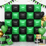 Green, Black & Gold Double-Sided Square Foil Balloon Wall & Tunnel Arch Kit