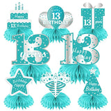 Teal Silver 13Th Birthday Decorations Honeycomb Centerpieces For Girls