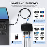 Usb C To 4-Port Gigabit Ethernet Switch For Network Sharing On The Move, Thunderbolt Ethernet Splitter, Usb C Gigabit Switch, Compatible With Thunderbolt 5/4