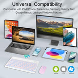 Wireless Keyboard And Mouse Combo, Rechargeable Bluetooth Keyboard & Mouse With 7 Color Backlit And 2.4 Ghz Wireless Usb Receiver, Compatible With Phone, Ipad, Pc, Laptop, Windows/Ios/Android, Pink