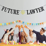 Black Glitter Future Lawyer Banner - Congrats Lawyer Graduation Buntin