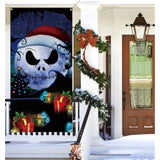 Merry Christmas Door Cover Xmas Halloween Winter Holiday Party Front Door Banner Photography Home Porch Decoration