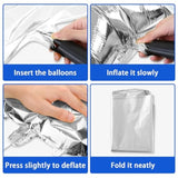 Metallic Balloon Arch Kit - Blue, Purple & Silver Balloon Arch Garland - 4D Star For Space Theme Birthday Party, Baby Shower, Graduation