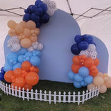 60pcs Dog Paw Balloons – Blue & Orange Latex Balloons for Puppy Theme Parties and Showers
