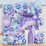 Snowflake Balloons Arch Garland Kit,146Pc Winter Wonderland Decorations Blue Purple Balloon For Christmas A Little Snowflake Is On The Way Baby Shower Ice Snow Princess Birthday Party