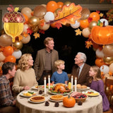 Fall Balloon Arch Kit: Pumpkin, Maple Leaf & Metallic Gold