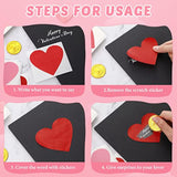 180 Pcs 3 Inch Heart Scratch Off Stickers Labels Valentine‘S Day Scratch Stickers Self Adhesive Peel And Stick Diy Games Party Gift Cards