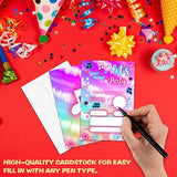 Music Theme Birthday Party Invitation,Music Notes Neon Fill-In Invites For Men & Women, 20 Invitations With Envelopes(4" X 6")?Adults Party Favors Decorations And Supplies-06