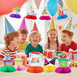 9pcs Colorful Honeycomb Birthday Table Centerpieces Decor