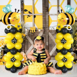 124 Bee Baby Shower Decorations, Yellow White Balloon Garland Arch Kit Baby Box With Letters Bee Foil Balloons, What Will It Bee Gender Reveal Decorations Boy Girl Baby Shower Decor