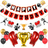 Boxing Party Decorations Happy Birthday Banner & Balloons for UFC & Fight Night Theme