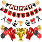 Boxing Party Decorations Happy Birthday Banner & Balloons for UFC & Fight Night Theme
