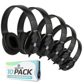 Classroom Headphones-Bulk 10-Pack, Student On Ear Comfy Swivel Earphones For Library, School, Airplane, Kids-For Online Learning And Travel, Hq Stereo Sound 3.5Mm Jack (Black)