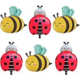 6Pcs Ladybug And Bee Foil Balloon Decorations For Garden Party?Ladybug Party Ballon Bee Birthday Party Suplile