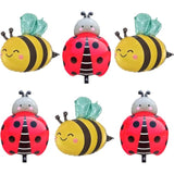 6Pcs Ladybug And Bee Foil Balloon Decorations For Garden Party?Ladybug Party Ballon Bee Birthday Party Suplile