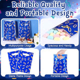 40 Pcs Video Game Party Favors Bags Blue With Gold Ring Print Themed Goodie Bags Candy Snack Treat Plastic Supplies For Birthday Game Party Decorations Gifts