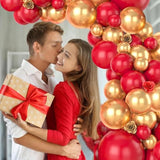 Red And Gold Balloons,70 Pack 12 Inch Metallic Gold And Helium Matte Red Balloons For Valentine'S Day Wedding Birthday Engagements Anniversary Party Decorations