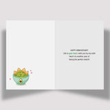 Funny Anniversary Card & Gifts For Husband, Wife, Boyfriend, Girlfriend, Him, And Her / Sweet Romantic Greeting Card With Envelope 5In X 7In And Sticker(Hand Drawn, Premium Quality) (Avocado)