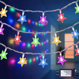 120 Led 40Ft Star String Lights, 8 Modes Plug In Christmas Lights With Timer & Memory, Indoor Outdoor Christmas Twinkle