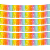 6 Pack 10 Feet Foil Fringe Garland Metallic Tinsel Streamers Banner Wall Hanging Backdrop Banner For Parade Floats, Thanksgiving, Christmas, Birthday, Halloween Party Decorations(Light Rainbow)