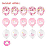 Swan Princess Balloons, 15 Pcs Pink And White Latex Balloons Swan Soiree Confetti Balloons For Wedding Birthday Girl Baby Shower Party Decoration