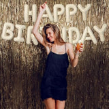 Cream Happy Birthday Balloons Banner, 16 Inch Foil Letters Birthday Sign Banner, Cream Reusable Balloons For Women, Men, Boys Girls Birthday Decorations Birthday Party Supplies