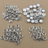 Pearl Snap Button 30 Sets 10Mm White Pearl Snap Buttons Metal Ring Sna