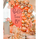 141pcs Orange Gold Balloon Arch Kit Cream White Garland for Birthday Thanksgiving Party Decor