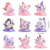 9 Pieces Butterfly Centerpieces For Tables Butterfly Birthday Party Decorations Butterfly Honeycomb Table Centerpiece For Baby Shower Weddingbutterfly Themed Tablespring Summer Garden Party Decor (9)