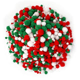1200 Pieces Christmas Pom Pom Fluffy Pom Poms Mini Pom Balls For Craft Making And Christmas Decorations (4 Sizes, White, Green, Red)