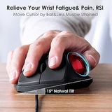 2.4G Wireless Ergonomic Trackball Mouse, Optical Rollerball Mice, Programmable Silent Buttons, 40Mm Trackball, 600/800/1200/1600 Adjustable Dpi, Compatible With Macbook, Laptop, Windows, Macos