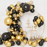 130pcs Black & Gold Balloon Arch Kit for Graduation, Wedding, Birthday More