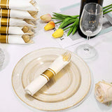 350 Pcs Gold Glitter Dinnerware Set for 50 Guests Plates Napkins Cups Cutlery