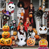 Halloween Foil Balloon Set 9PCS Ghost Pumpkin Spider Skeleton Black Cat Balloons for Party