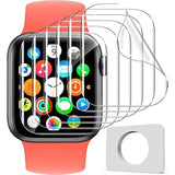 6-Pack Clear TPU Screen Protector for Apple Watch SE 4-6 40mm Bubble Free