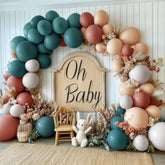 Dusty Pink Blue Balloon Garland Double Stuffed Rose Peach White Balloons Retro Pink Balloon Latex Dusty Blue Balloon Arch Kit For Gender Reveal Baby Shower Birthday Party Decorations