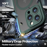 ImpactStrong Magnetic Guard Designed for iPhone 15 Pro Max Case with Camera Protection and Military Grade Drop Tested Compatibility with MagSafe Slim Translucent Matte Phone Case 6.7 Dark Green
